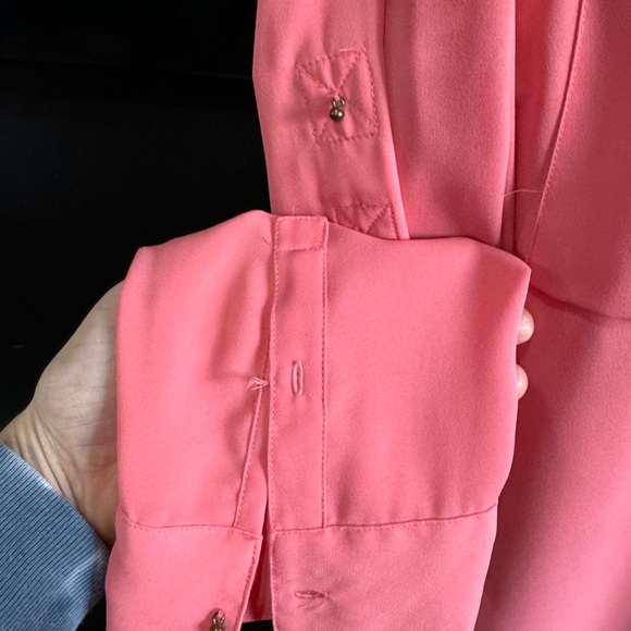 Express The Portofino Shirt Button Front in Salmon - Picture 3 of 5